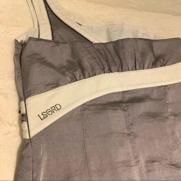 One Shoulder White Grey Classy Top - Picture 7 of 13